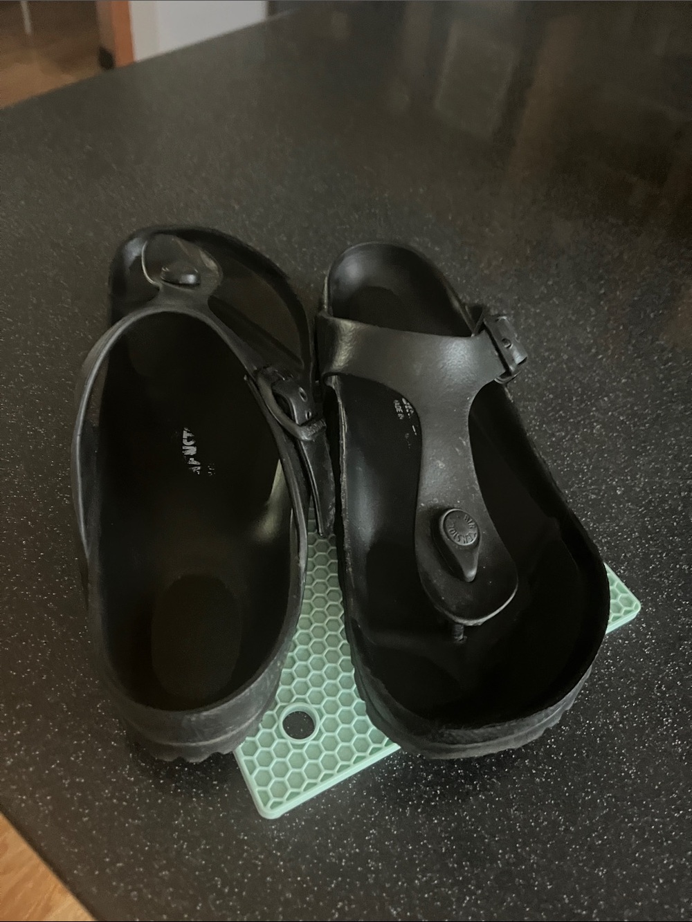 Birkenstock Black Leather Thong Sandals